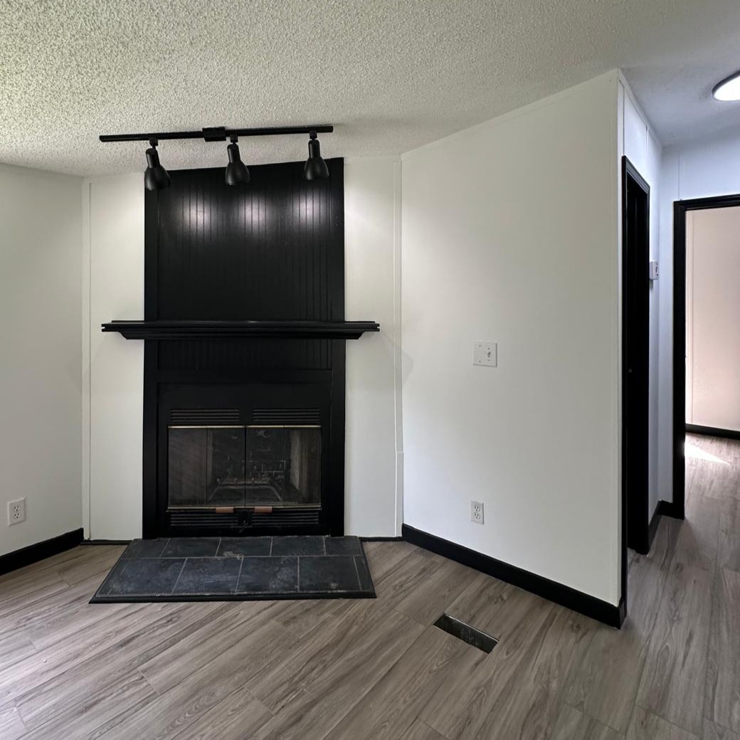 Freshly painted living room with natural light